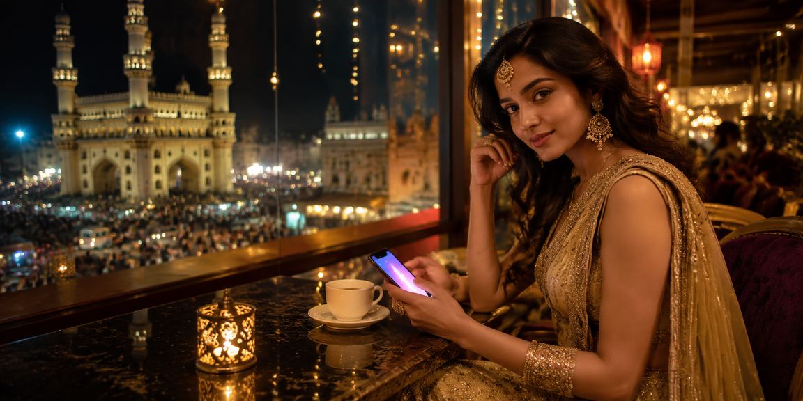Player enjoying online casino game on phone in Indian setting