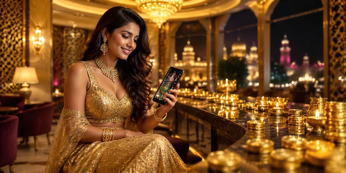 Gaming app on mobile with festive Indian theme